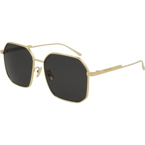 Gold/Grey Sunglasses Bv1108Sa , female, Sizes: 58 MM - Bottega Veneta - Modalova