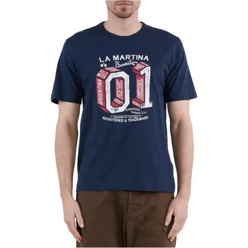 Bedrucktes Front-Jersey-T-Shirt-Top - LA MARTINA - Modalova