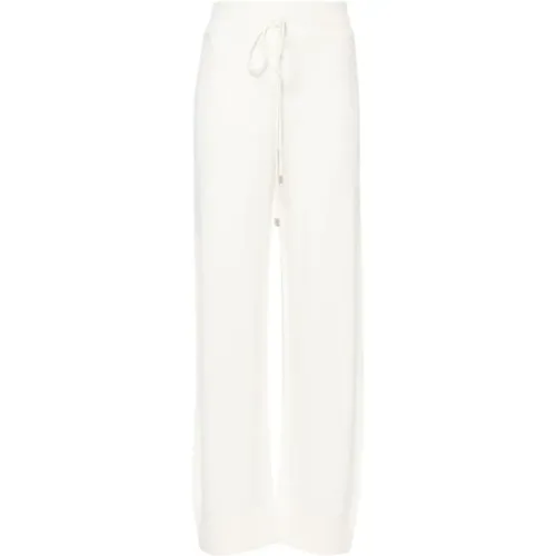 Ivory Cable Knit Wide-Leg Trousers , female, Sizes: L - Ermanno Scervino - Modalova