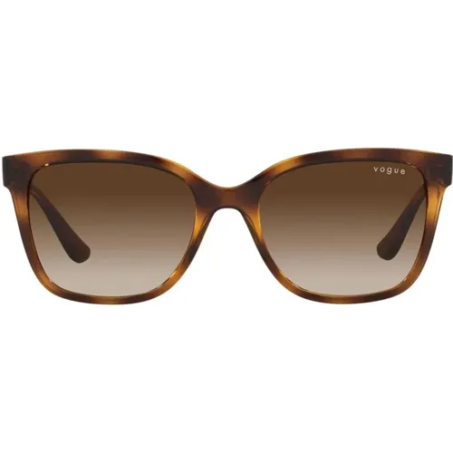 Havana Sunglasses with Brown Shaded Lenses - Vogue - Modalova