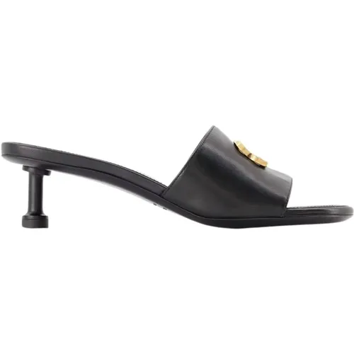 Schwarz/Gold Heeled Mules , Damen, Größe: 37 1/2 EU - Balenciaga - Modalova