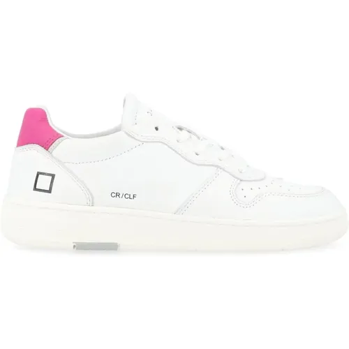 Weiße und rosa Leder Court Sneaker , Damen, Größe: 36 EU - D.a.t.e. - Modalova