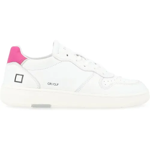 Weiße und rosa Leder Court Sneaker - D.a.t.e. - Modalova