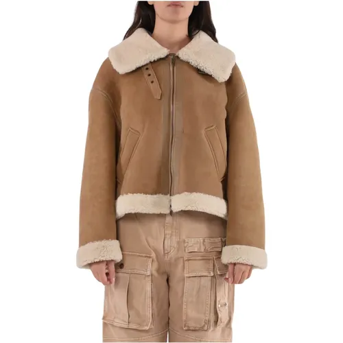 Shearling Leather Jacket , female, Sizes: XS - Salvatore Santoro - Modalova