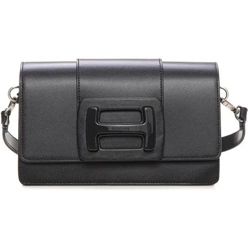 Medium Leather Bag with Top Handle , female, Sizes: ONE SIZE - Hogan - Modalova