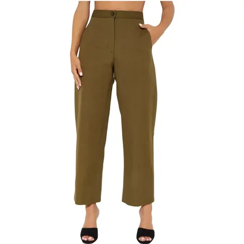 Khaki Straight Leg Damen Hose Fay - Fay - Modalova