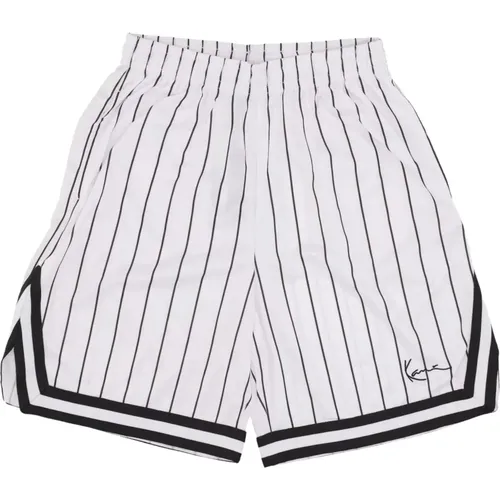 Pinstripe Mesh Basketball Shorts Weiß/Schwarz - Karl Kani - Modalova