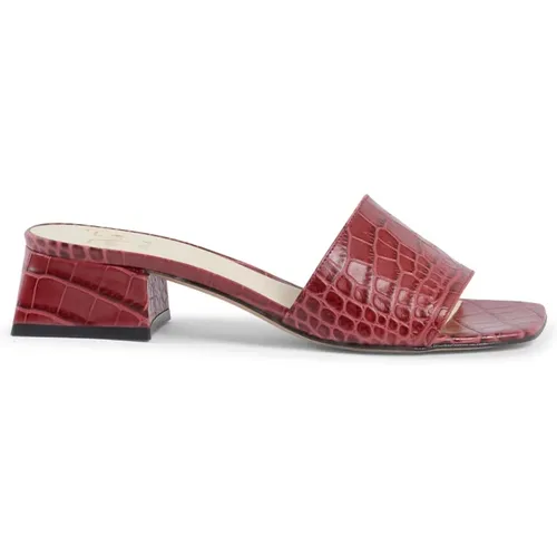 Bordeaux Leather Sandals with 4cm Heel , female, Sizes: 3 UK - 19v69 Italia - Modalova