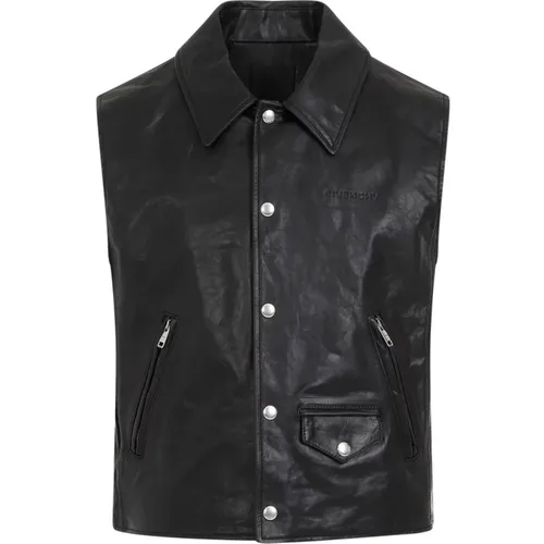 Leather Vest Stylish Jacket , male, Sizes: M - Givenchy - Modalova