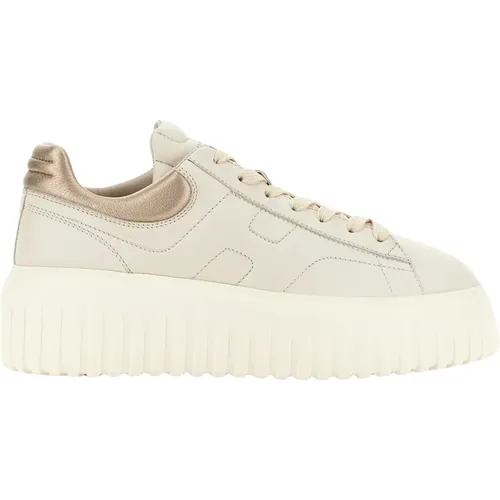 Streifen Sneakers Elfenbein Metallic Nappa , Damen, Größe: 36 1/2 EU - Hogan - Modalova