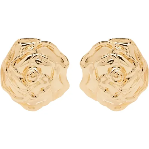 Gold Rose Earrings - Elegant Style , female, Sizes: ONE SIZE - Nina Ricci - Modalova