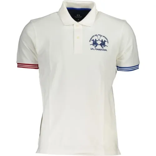 Elegantes weißes Polo mit kontrastierenden Details , Herren, Größe: XL - LA MARTINA - Modalova