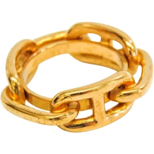 Pre-owned Hermès scarf ring in gold metal , female, Sizes: ONE SIZE - Hermès Vintage - Modalova
