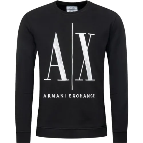 Schwarze Pullover für Männer , Herren, Größe: M - Armani Exchange - Modalova