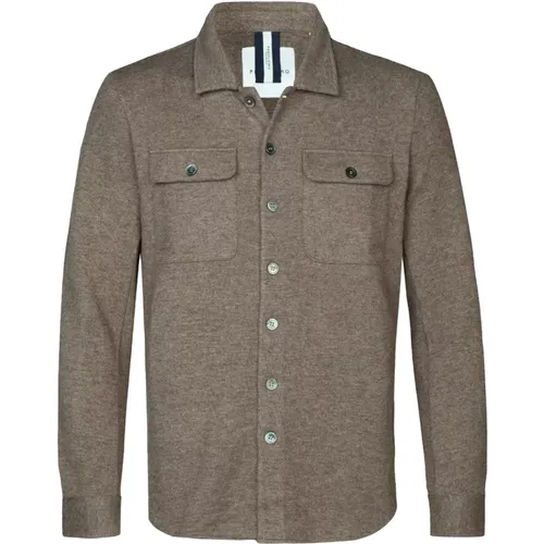 Braunes Wollstrick-Overshirt , Herren, Größe: 2XL - Profuomo - Modalova