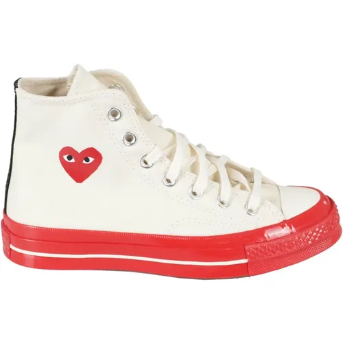 Rote High Top Sneakers , Herren, Größe: 38 EU - Comme des Garçons Play - Modalova