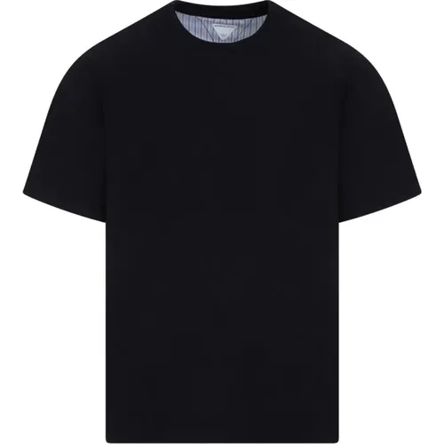 Navy Baumwoll T-Shirt , Herren, Größe: L - Bottega Veneta - Modalova
