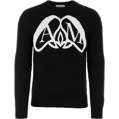 Schwarzer Baumwollpullover - Klassischer Stil , Herren, Größe: M - alexander mcqueen - Modalova