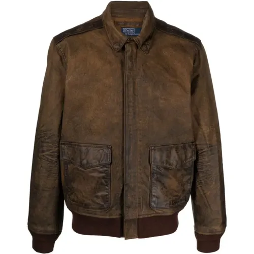 Suede Classic Coat , male, Sizes: L, XL - Ralph Lauren - Modalova