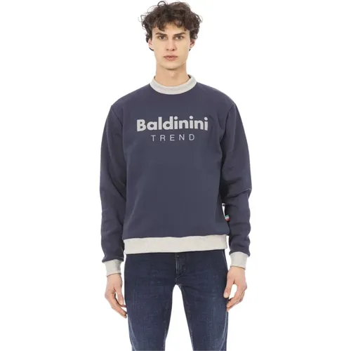 Trendiger Sweatshirt 100% Baumwolle Monochromes Logo - Baldinini - Modalova