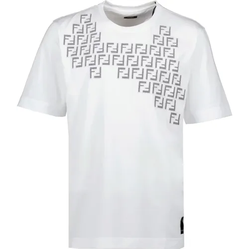 Besticktes Logo T-Shirt Fendi - Fendi - Modalova