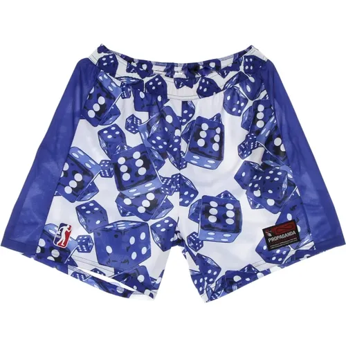 Basketball Stil Blau/Weiße Shorts , Herren, Größe: M - Propaganda - Modalova