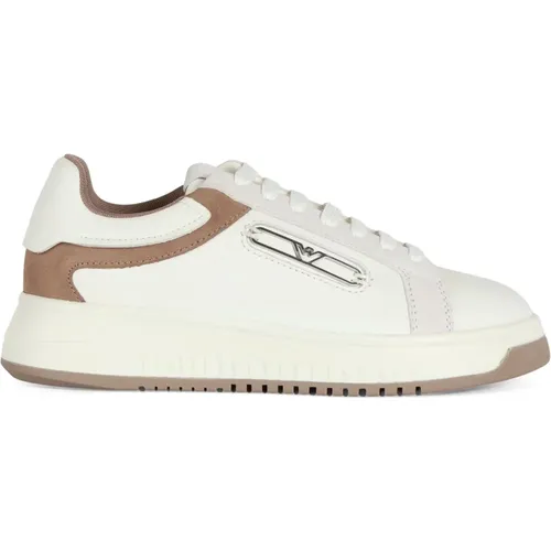 Leather Logo Sneakers , female, Sizes: 2 UK, 7 UK, 3 UK, 8 UK, 6 UK, 4 UK - Emporio Armani - Modalova