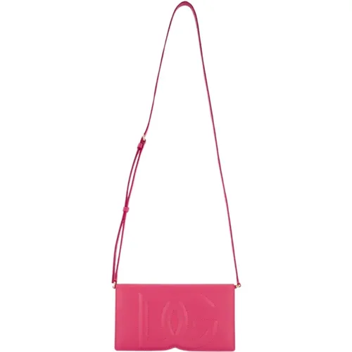 Logo-Embossed Leather Crossbody Bag , female, Sizes: ONE SIZE - Dolce & Gabbana - Modalova