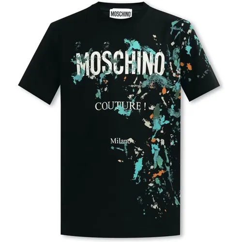 T-shirt with logo , male, Sizes: M, L - Moschino - Modalova