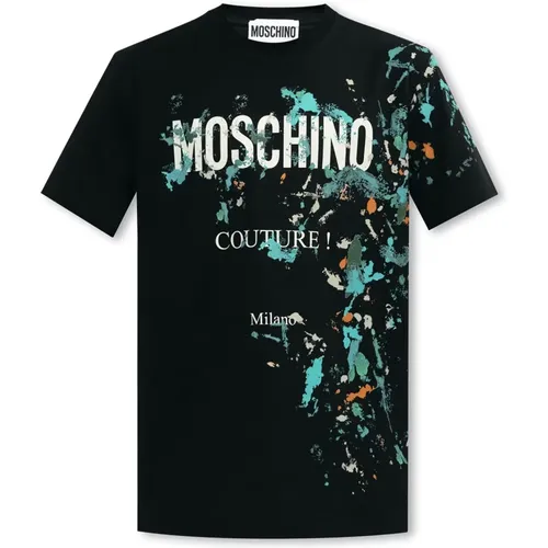 T-shirt with logo , male, Sizes: XL - Moschino - Modalova