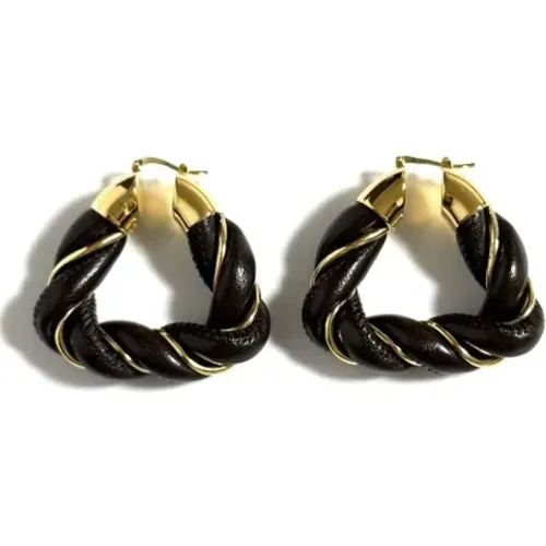 Pre-owned Leather earrings , female, Sizes: ONE SIZE - Bottega Veneta Vintage - Modalova