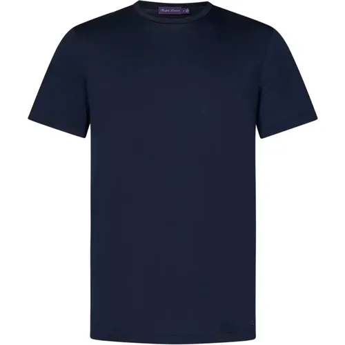 Blauer Rundhals-Tee mit Logo-Stickerei , Herren, Größe: XL - Ralph Lauren - Modalova