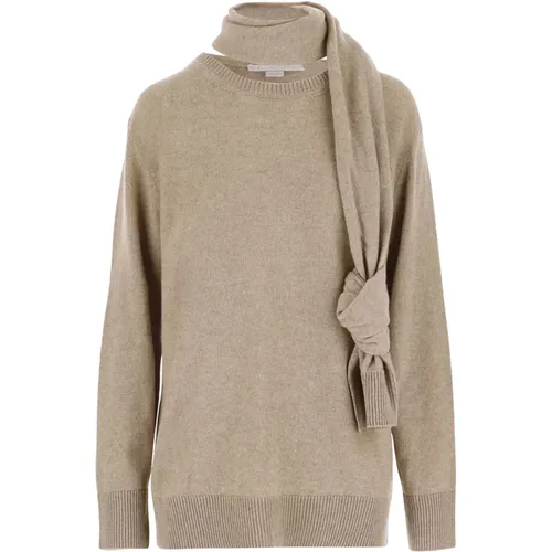 Kaschmir-Mix Pullover mit Wrap-Schal - Stella Mccartney - Modalova