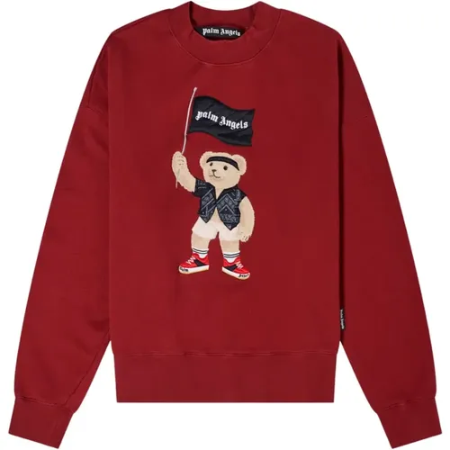 Pirate Bear Logo Sweatshirt , male, Sizes: M, L - Palm Angels - Modalova