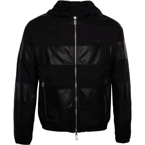 Reversible Lambskin Hooded Jacket , male, Sizes: L - Emporio Armani - Modalova