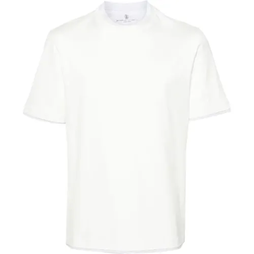 Layered Cotton T-shirt , male, Sizes: 2XL - BRUNELLO CUCINELLI - Modalova