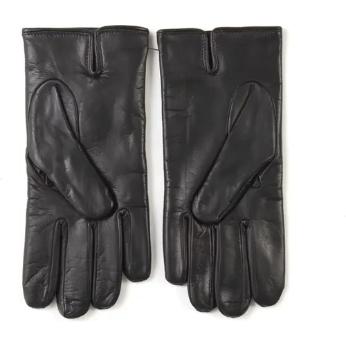 Italian Design Leather Gloves with Wool , male, Sizes: XL - Emporio Armani - Modalova