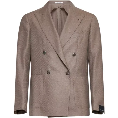 Strukturierter Woll-Blazer mit Doppelreiher , Herren, Größe: 2XL - Tagliatore - Modalova