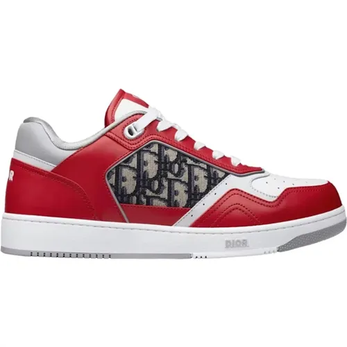Leather Sneakers with Iconic Monogram , male, Sizes: 6 UK - Dior - Modalova