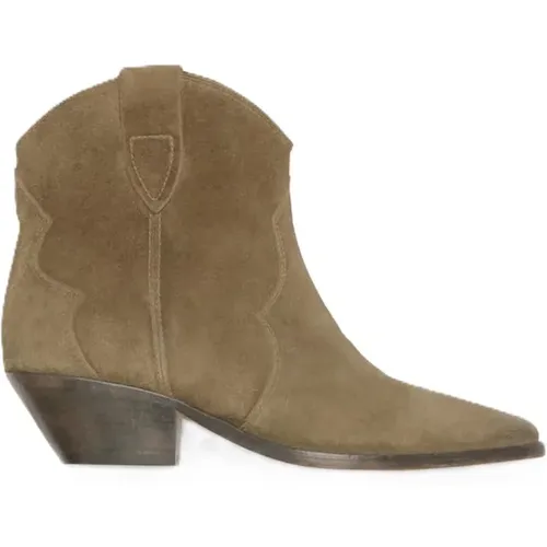 Dewina Leather Boots Cuban Heel , female, Sizes: 4 UK, 8 UK - Isabel Marant Étoile - Modalova