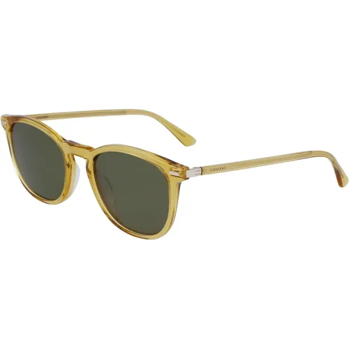 Butterscotch/Green Sunglasses , unisex, Sizes: 52 MM - Calvin Klein - Modalova