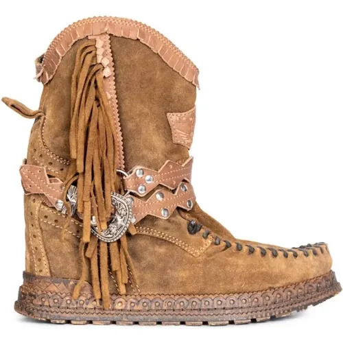 Fringe Tobacco Ankle Boots , female, Sizes: 6 UK - El Vaquero - Modalova