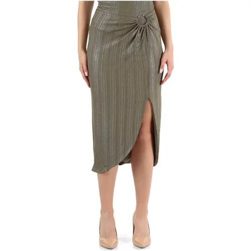 Metallic Ribbed Pencil Skirt , female, Sizes: S, XS - Guess - Modalova