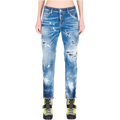 Aktualisieren Sie Ihre Denim-Kollektion mit Cool Girl Gerades Jeans , Damen, Größe: S - Dsquared2 - Modalova