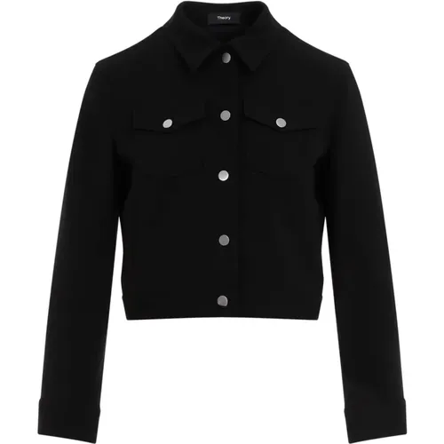 Schwarze Jacke Eleganter Stil , Damen, Größe: 2XS - Theory - Modalova