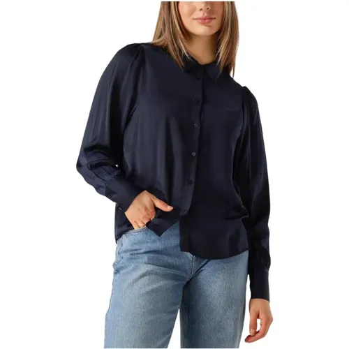 Dunkelblaue Elegante Bluse , Damen, Größe: S - moss copenhagen - Modalova