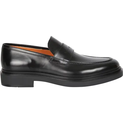 Leather Penny Loafers , male, Sizes: 10 1/2 UK, 6 1/2 UK, 6 UK - Santoni - Modalova