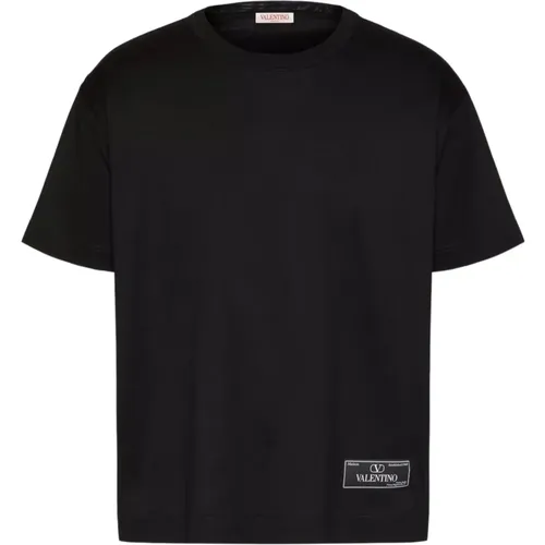 Baumwoll-T-Shirt mit Maison Tailoring Label , Herren, Größe: 2XL - Valentino - Modalova