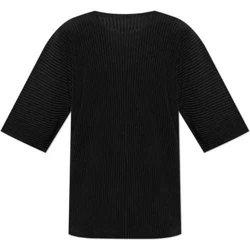 Plissiertes T-Shirt , Herren, Größe: L - Issey Miyake - Modalova