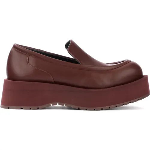 Bordeaux Leather Tibi Moccasin , female, Sizes: 3 UK - Paloma Barceló - Modalova